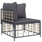 vidaXL Set muebles de jardín 4 pzas y cojines ratán PE gris antracita vidaXL Set muebles de jardín 4 pzas y cojines ratán PE gris antracita