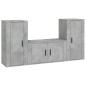 vidaXL Set de muebles de TV 3 pzas madera contrachapada gris hormigón vidaXL Set de muebles de TV 3 pzas madera contrachapada gris hormigón