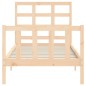 vidaXL Estructura de cama individual con cabecero madera maciza vidaXL Estructura de cama individual con cabecero madera maciza