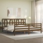vidaXL Estructura cama y cabecero madera maciza marrón miel 200x200 cm vidaXL Estructura cama y cabecero madera maciza marrón miel 200x200 cm
