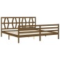 vidaXL Estructura cama y cabecero madera maciza marrón miel 200x200 cm vidaXL Estructura cama y cabecero madera maciza marrón miel 200x200 cm