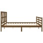vidaXL Estructura cama y cabecero madera maciza marrón miel 200x200 cm vidaXL Estructura cama y cabecero madera maciza marrón miel 200x200 cm