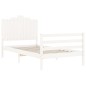 vidaXL Estructura de cama con cabecero madera maciza blanco 100x200 cm