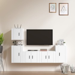 vidaXL Set de muebles para TV 5 piezas madera contrachapada blanco