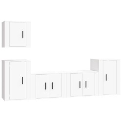 vidaXL Set de muebles para TV 5 piezas madera contrachapada blanco