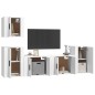 vidaXL Set de muebles para TV 5 piezas madera contrachapada blanco vidaXL Set de muebles para TV 5 piezas madera contrachapada blanco