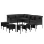 vidaXL Set comedor de jardín 6 pzas con cojines ratán sintético negro vidaXL Set comedor de jardín 6 pzas con cojines ratán sintético negro