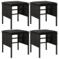 vidaXL Set comedor de jardín 6 pzas con cojines ratán sintético negro vidaXL Set comedor de jardín 6 pzas con cojines ratán sintético negro