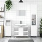 vidaXL Juego de muebles de baño 3 pzas madera contrachapada blanco