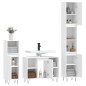 vidaXL Juego de muebles de baño 3 pzas madera contrachapada blanco