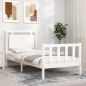 vidaXL Estructura de cama con cabecero madera maciza blanco 90x190 cm vidaXL Estructura de cama con cabecero madera maciza blanco 90x190 cm