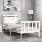 vidaXL Estructura de cama con cabecero madera maciza blanco 90x190 cm vidaXL Estructura de cama con cabecero madera maciza blanco 90x190 cm