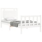 vidaXL Estructura de cama con cabecero madera maciza blanco 90x190 cm vidaXL Estructura de cama con cabecero madera maciza blanco 90x190 cm
