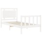 vidaXL Estructura de cama con cabecero madera maciza blanco 90x190 cm vidaXL Estructura de cama con cabecero madera maciza blanco 90x190 cm