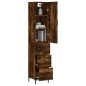 vidaXL Aparador de madera contrachapada roble ahumado 34,5x34x180 cm vidaXL Aparador de madera contrachapada roble ahumado 34,5x34x180 cm
