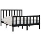 vidaXL Estructura de cama doble pequeña madera maciza negra 120x190 cm