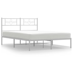 vidaXL Estructura de cama de metal con cabecero blanca 120x200 cm