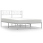 vidaXL Estructura de cama de metal con cabecero blanca 120x200 cm vidaXL Estructura de cama de metal con cabecero blanca 120x200 cm