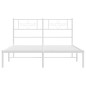 vidaXL Estructura de cama de metal con cabecero blanca 120x200 cm vidaXL Estructura de cama de metal con cabecero blanca 120x200 cm