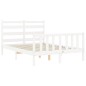 vidaXL Estructura de cama con cabecero madera maciza blanco 140x200 cm vidaXL Estructura de cama con cabecero madera maciza blanco 140x200 cm