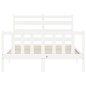 vidaXL Estructura de cama con cabecero madera maciza blanco 140x200 cm vidaXL Estructura de cama con cabecero madera maciza blanco 140x200 cm