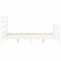 vidaXL Estructura de cama con cabecero madera maciza blanco 140x200 cm vidaXL Estructura de cama con cabecero madera maciza blanco 140x200 cm