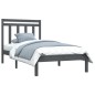 vidaXL Estructura de cama de madera maciza gris 100x200 cm vidaXL Estructura de cama de madera maciza gris 100x200 cm