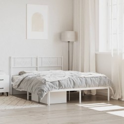 vidaXL Estructura de cama de metal con cabecero blanca 140x190 cm