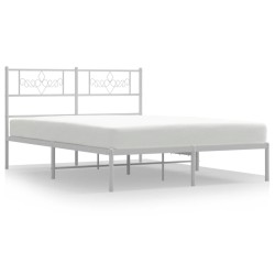 vidaXL Estructura de cama de metal con cabecero blanca 140x190 cm