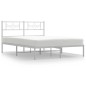 vidaXL Estructura de cama de metal con cabecero blanca 140x190 cm