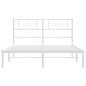 vidaXL Estructura de cama de metal con cabecero blanca 140x190 cm