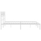 vidaXL Estructura de cama de metal con cabecero blanca 140x190 cm