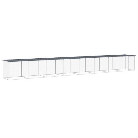 vidaXL Gallinero con techo acero galvanizado antracita 803x98x90 cm