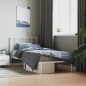 vidaXL Estructura de cama de metal con cabecero blanco 107x203 cm vidaXL Estructura de cama de metal con cabecero blanco 107x203 cm