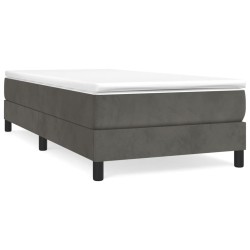 vidaXL Cama box spring con colchón terciopelo gris oscuro 100x200 cm