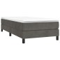 vidaXL Cama box spring con colchón terciopelo gris oscuro 100x200 cm
