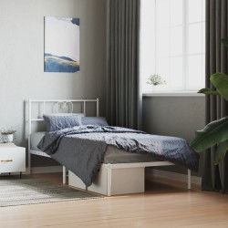 vidaXL Estructura de cama de metal con cabecero blanco 80x200 cm