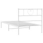 vidaXL Estructura de cama de metal con cabecero blanco 80x200 cm