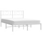 vidaXL Estructura de cama con cabecero metal blanca 160x200 cm vidaXL Estructura de cama con cabecero metal blanca 160x200 cm