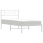 vidaXL Estructura de cama de metal con cabecero blanco 90x200 cm