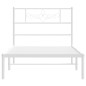 vidaXL Estructura de cama de metal con cabecero blanco 90x200 cm