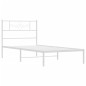 vidaXL Estructura de cama de metal con cabecero blanco 90x200 cm