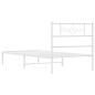vidaXL Estructura de cama de metal con cabecero blanco 90x200 cm