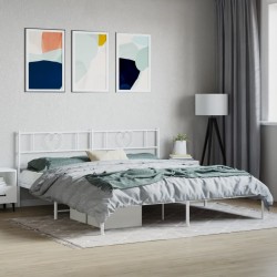 vidaXL Estructura de cama de metal con cabecero blanco 183x213 cm