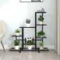 vidaXL Soporte de flores con rueda de metal negro 94,5x25x92,5 cm vidaXL Soporte de flores con rueda de metal negro 94,5x25x92,5 cm