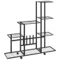 vidaXL Soporte de flores con rueda de metal negro 94,5x25x92,5 cm vidaXL Soporte de flores con rueda de metal negro 94,5x25x92,5 cm