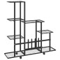 vidaXL Soporte de flores con rueda de metal negro 94,5x25x92,5 cm vidaXL Soporte de flores con rueda de metal negro 94,5x25x92,5 cm