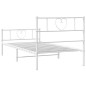 vidaXL Estructura cama metal con cabecero y pie cama blanca 75x190 cm