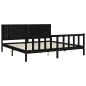 vidaXL Estructura de cama con cabecero madera maciza negro 200x200 cm vidaXL Estructura de cama con cabecero madera maciza negro 200x200 cm