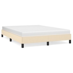 vidaXL Estructura de cama de tela color crema 140x190 cm